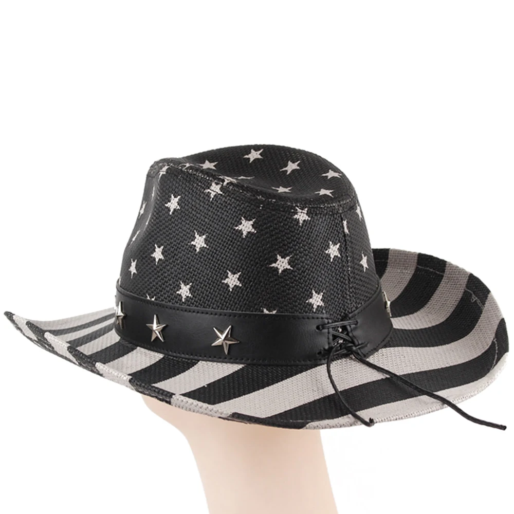 Custom Logo Durable Fashionable Full Print Foldable Cowboy Hat Cowboy Hats