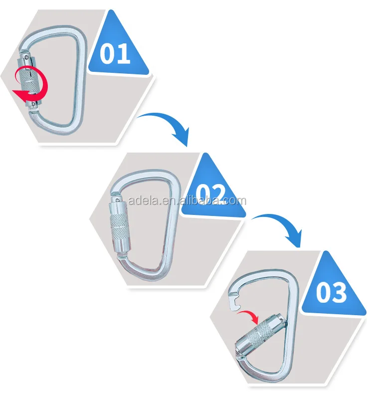 ADELA CE certified paragliding spring carabiner
