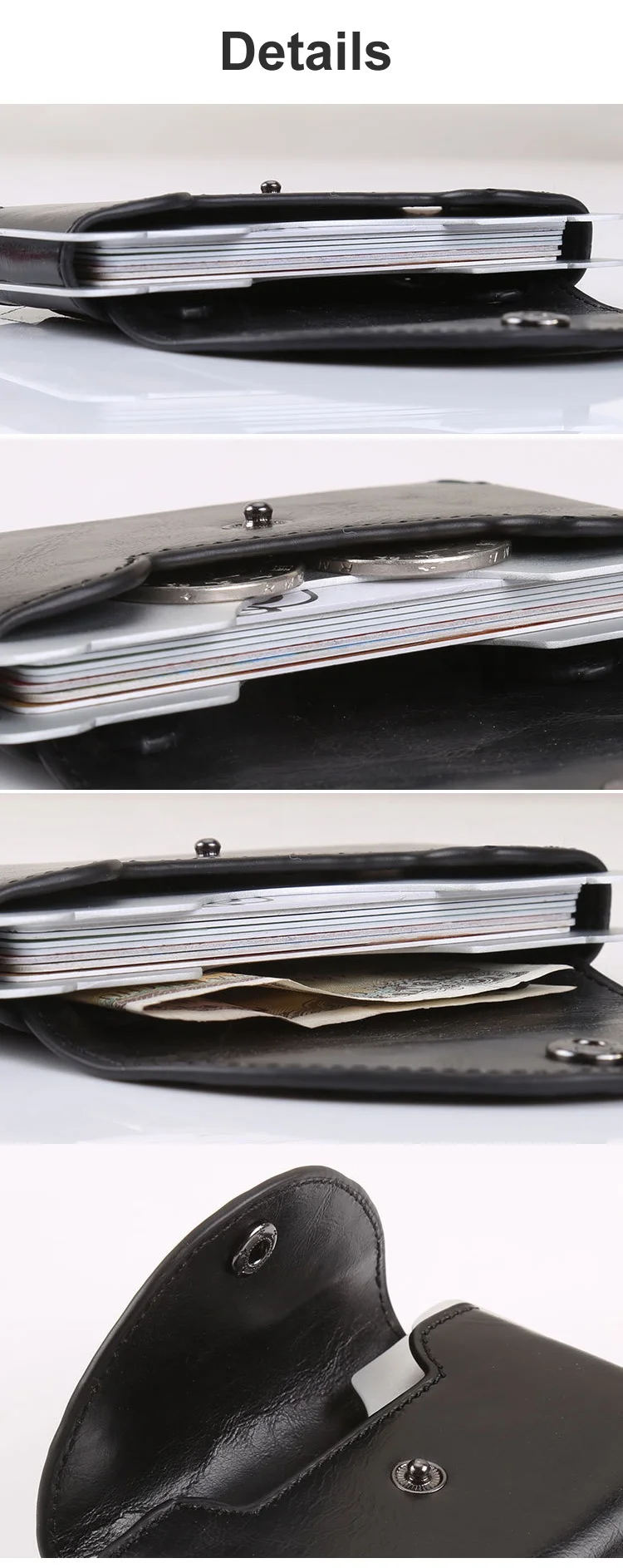 new arrival rfid men business credit card holder with money clip