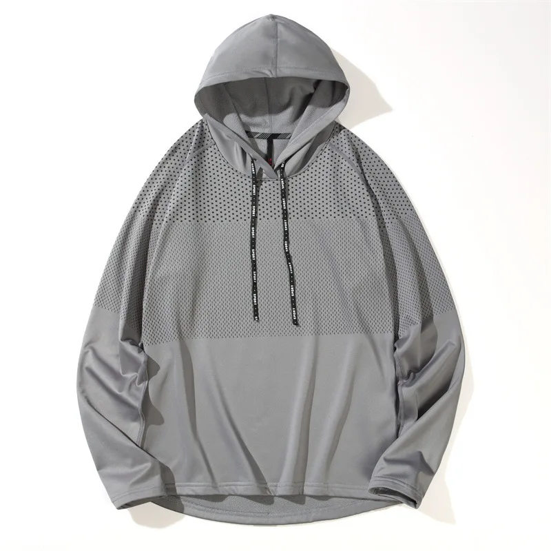 Hooded sweater winter fitness clothes warm leisure sports long-sleeved running Shirt men training fleece gym clothes custom logo