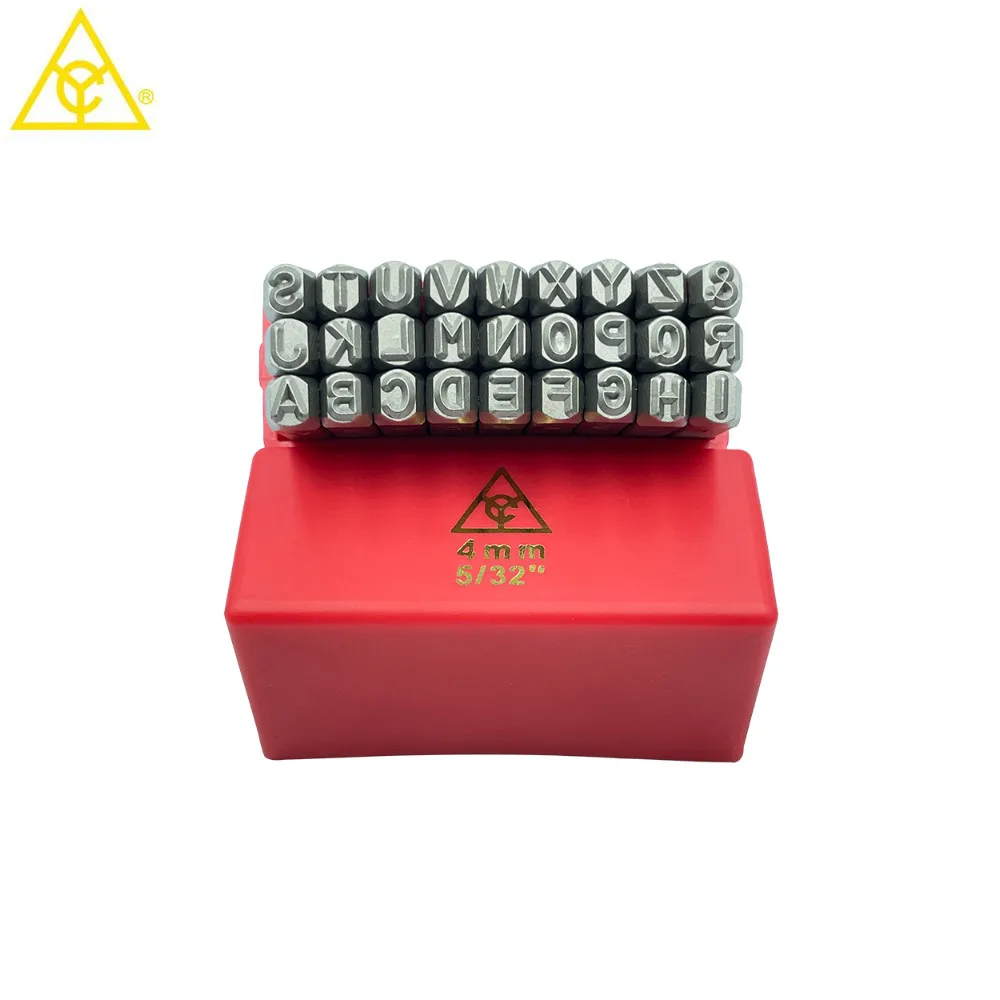 4mm metal letter stamps punch set for DIY leather craft printing tools