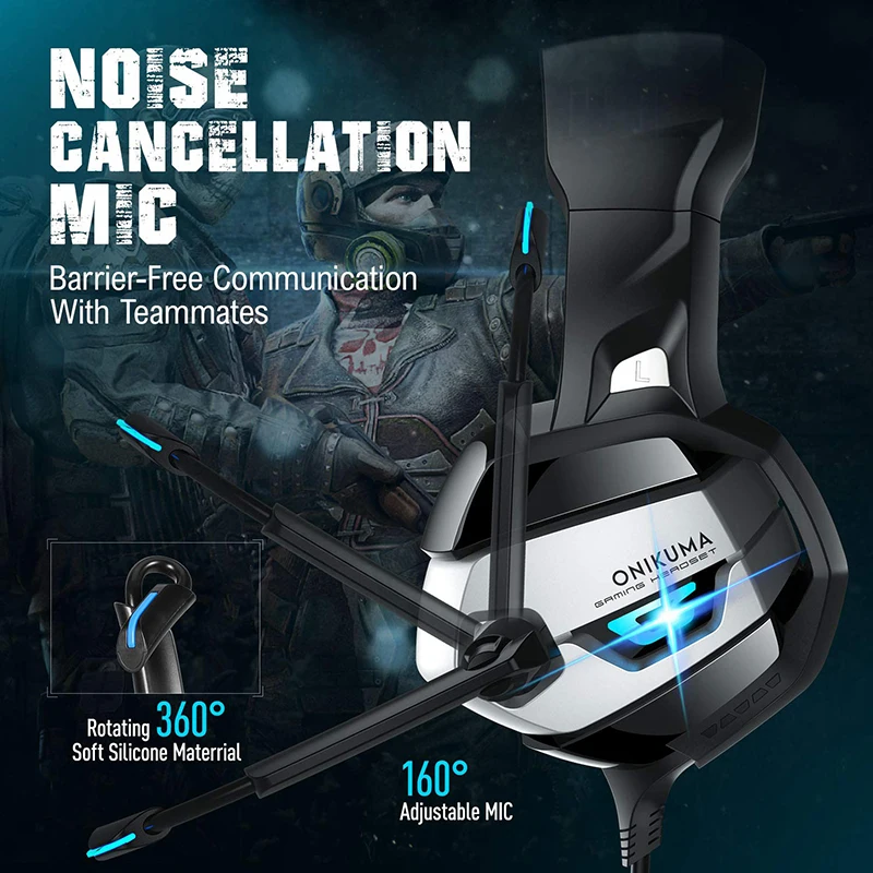 
Free Sample Onikuma PC Gaming Earphones Headphones VR Headsets Gaming Headset 7.1 PS4 Headphone With Mic 
