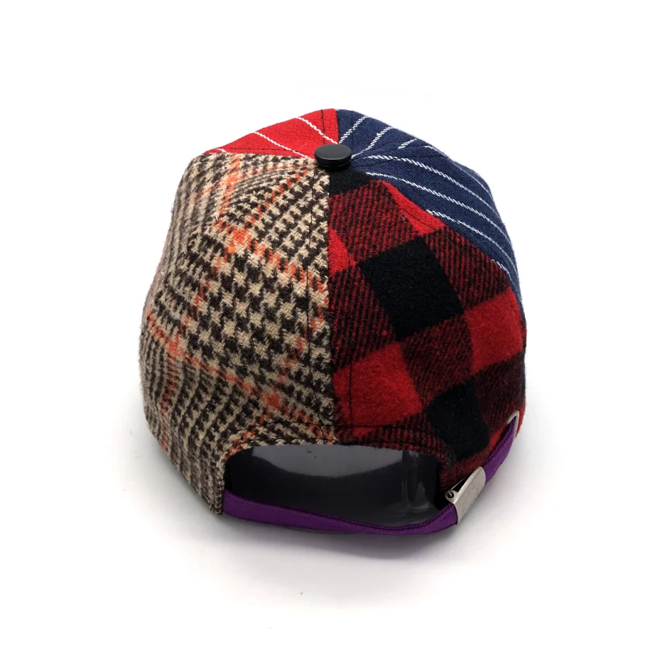 custom colorful mixed material unstructured fleece wool blend baseball cap with loop patch