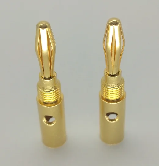 5mm Banana Plug Copper Gold Plated Audio Video Connector Lantern Head Speaker cable connector