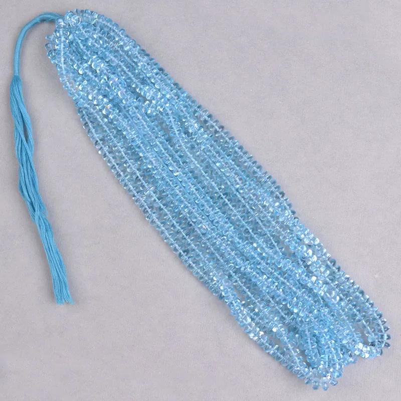 Thanksgiving Sale 6-7mm Sky Blue Topaz Smooth Rondelle Shape Beads Plain Blue Topaz Wholesale Gemstone Beads