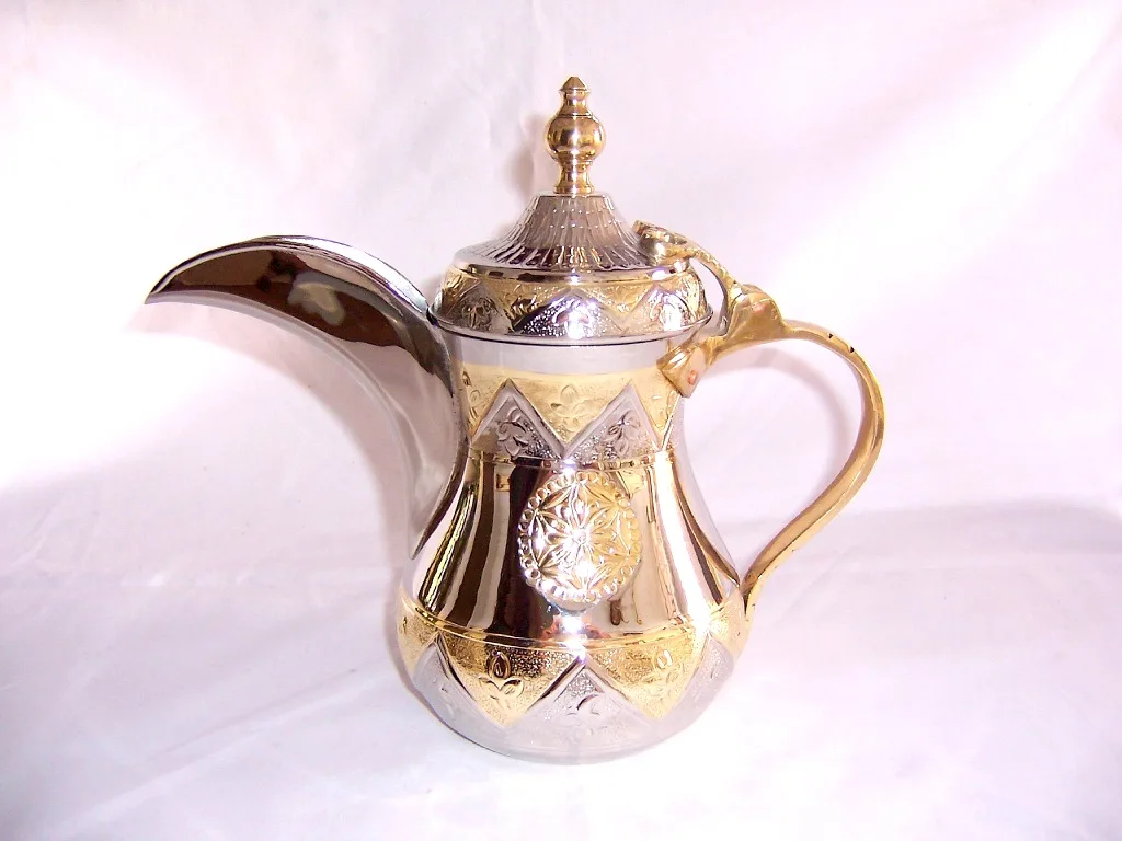 Dallah Bagdadi Brass Serving  Coffee Pot New design