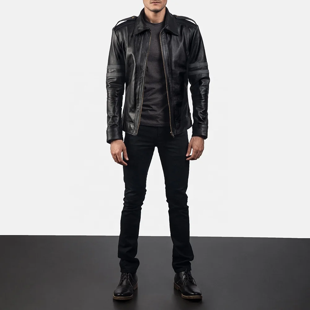 
Armstrong Black Leather Biker Jacket 