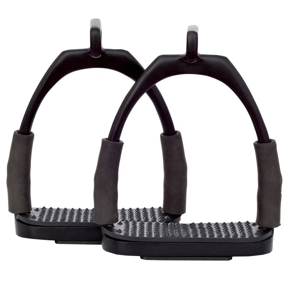 
OFFSET EYE FLEXI SAFETY IRON STIRRUPS OPTIMUM LEG POSITION BLACK HORSE STIRRUPS 