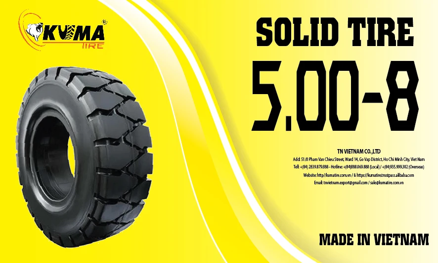 Solid Tyre 500-8, 600-9/ 650-10/ 700-12 Made In Viet Nam Top Wholesale Hot 2021