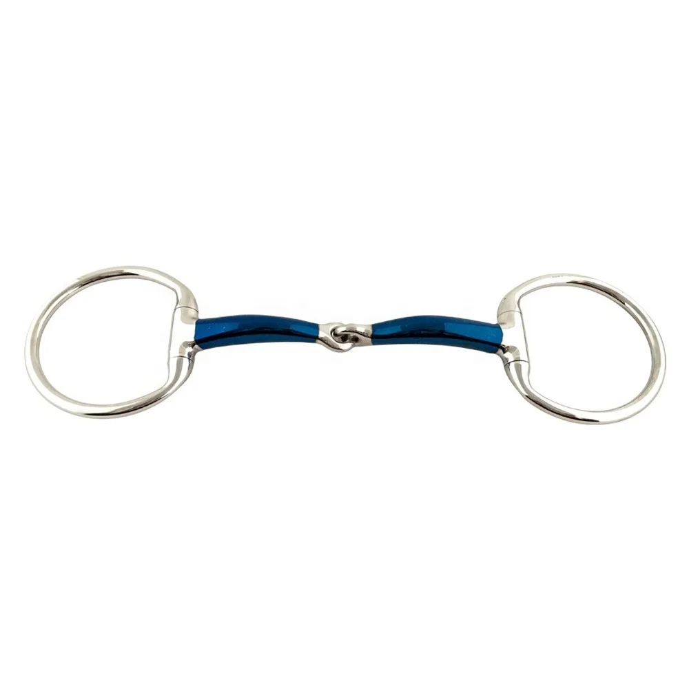 Bomber Egg bit Single Jointed Blue Bit, Bit Horse Snaffle Equestrian