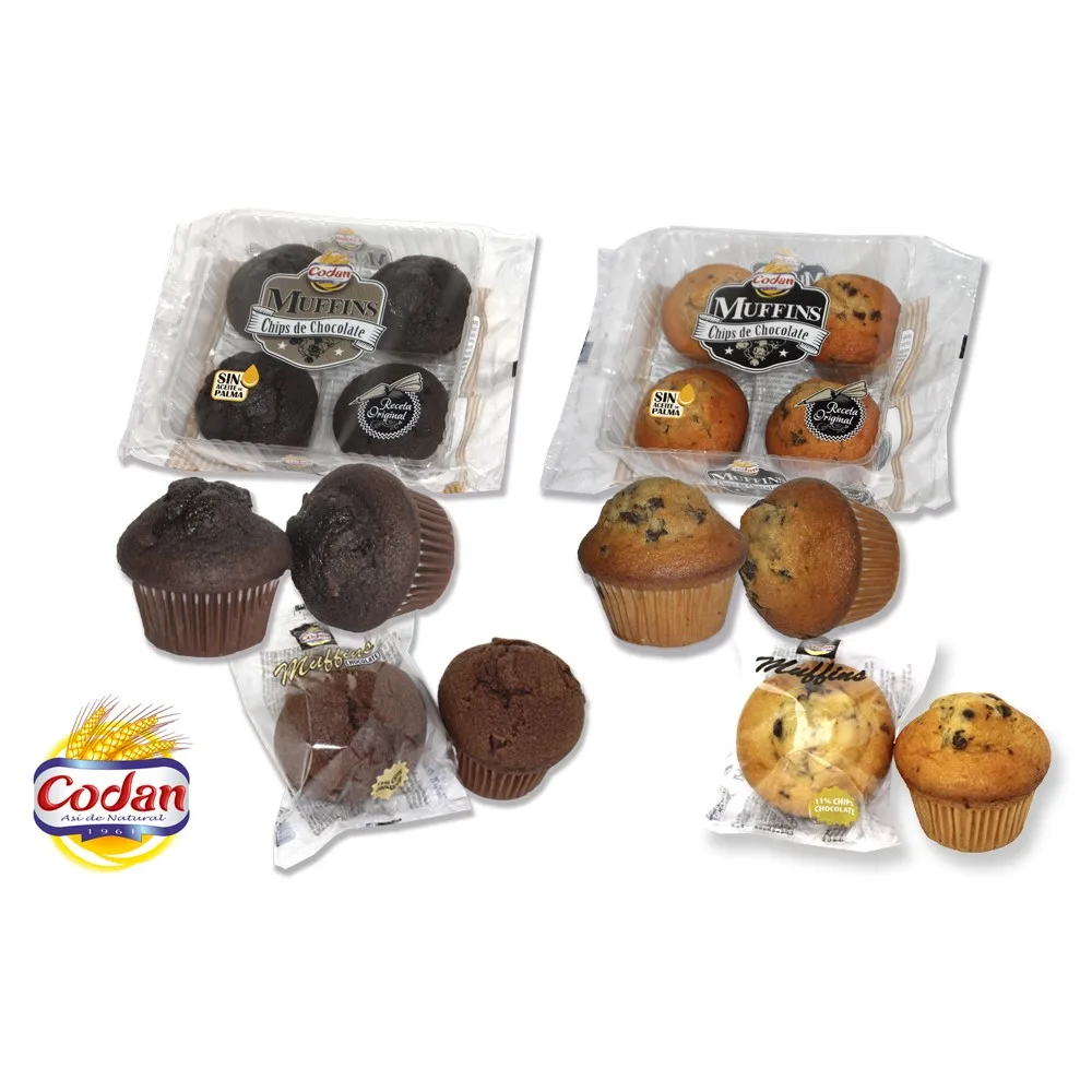 MUFFINS - original recipe muffins, made with chocolate chips, vanilla or cocoa flavour