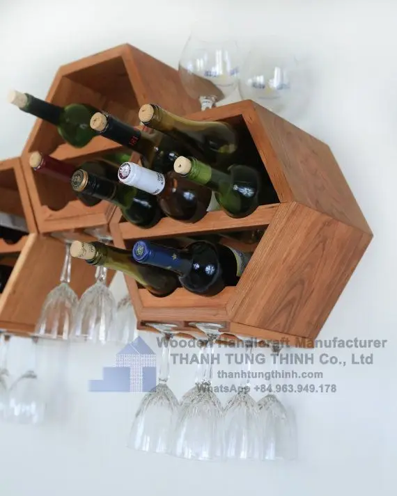 Wholesale 8 bottle wine racks Wooden Wine Organizer Rack WhatsApp: +84 961005832