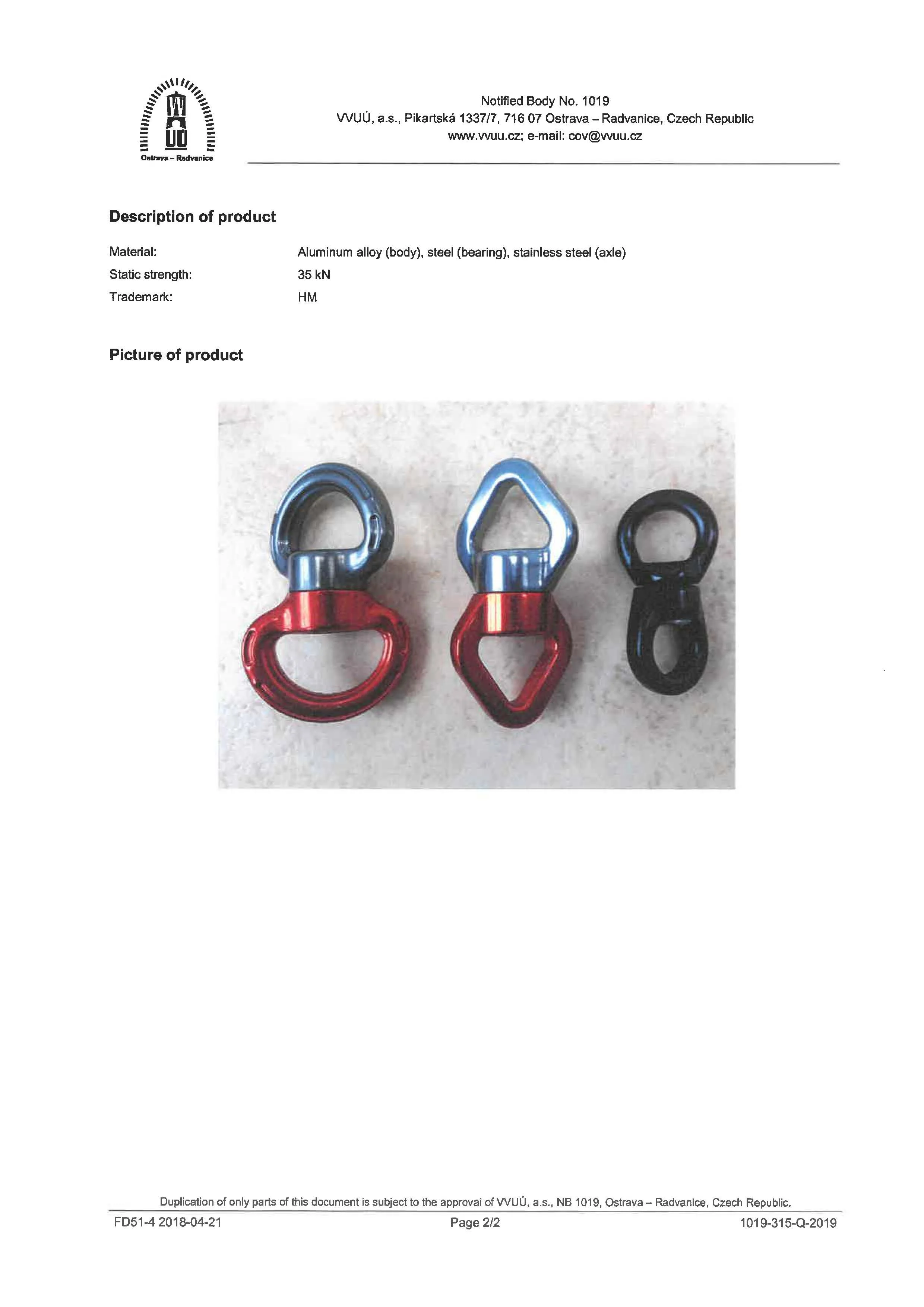 Climbing CE EN354 Ball Bearing Aluminum Swivel Connector