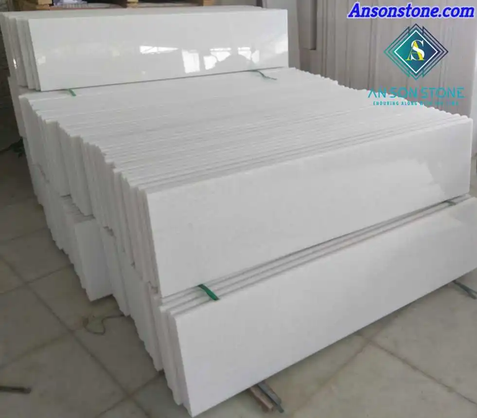 Stairs Marble House Pure White Marble for staircase step riser best quality cheap price from Vietnam factory