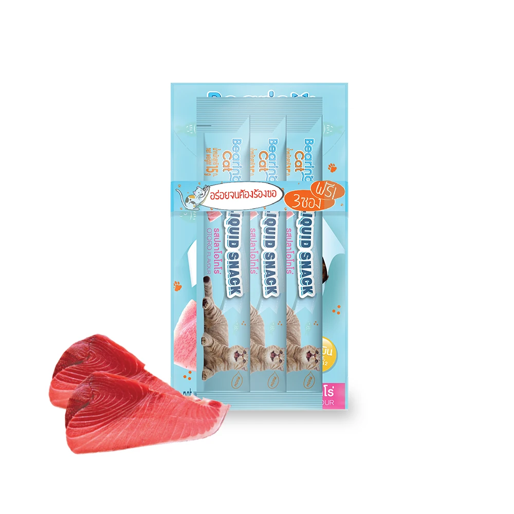 The Best Premium of BEARING Cat Liquid Snack 15 g. (11 pcs per pack) Otoro Flavor from Thailand