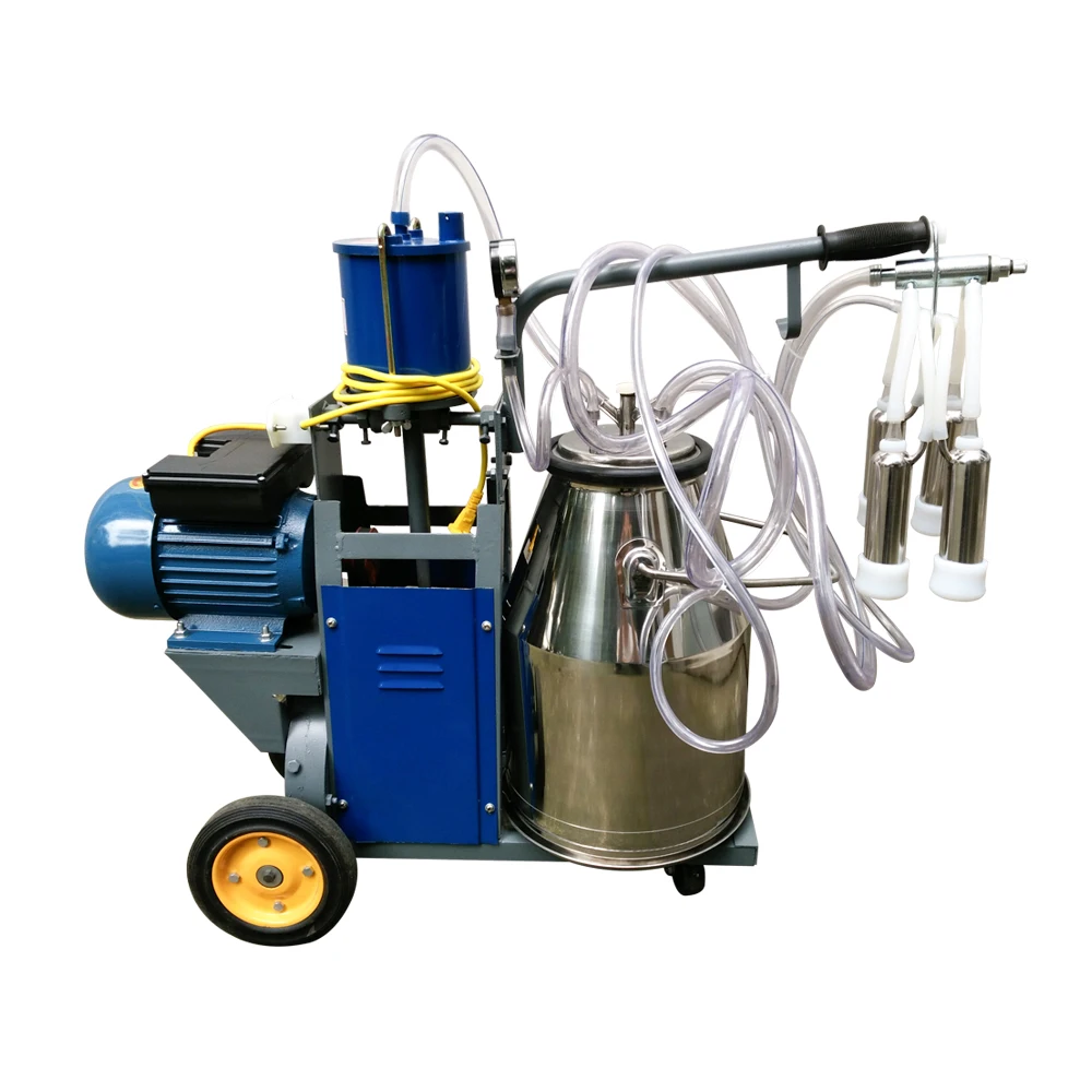 Stainless Steel Double Bucket Portable Cow Milking Machine