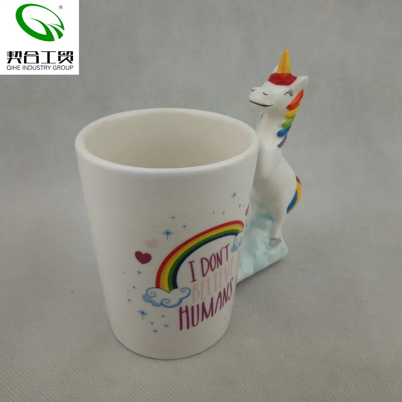 Haute Couture Beautiful Handmade 3D Unicorn Shape Ceramic Coffee Cup