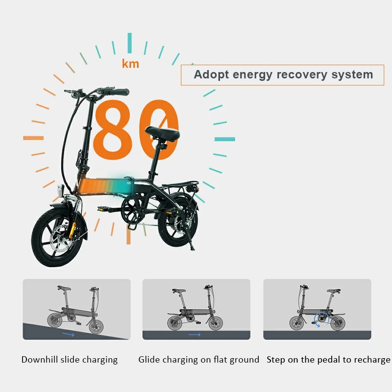 14 дюймов 16 складной E-PAS велосипед 36В 8.7Ah съемный аккумулятор ebikes для взрослых электрический датчик педали велосипеда