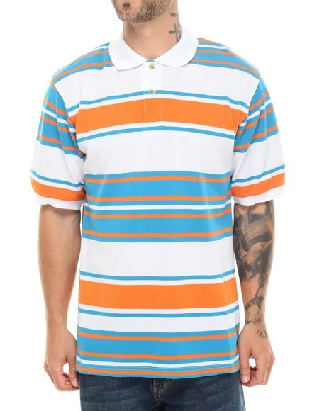 
100% Cotton Yarn Dyed Striper Three Colour Polo Shirt 