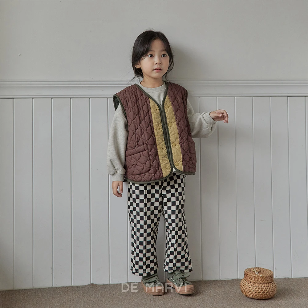 DE MARVI Kids Toddler Duo color quilted vest Reversible Vest Winter Boys Girls Winter Clothing Wholesale Korean Manufacturer MAD
