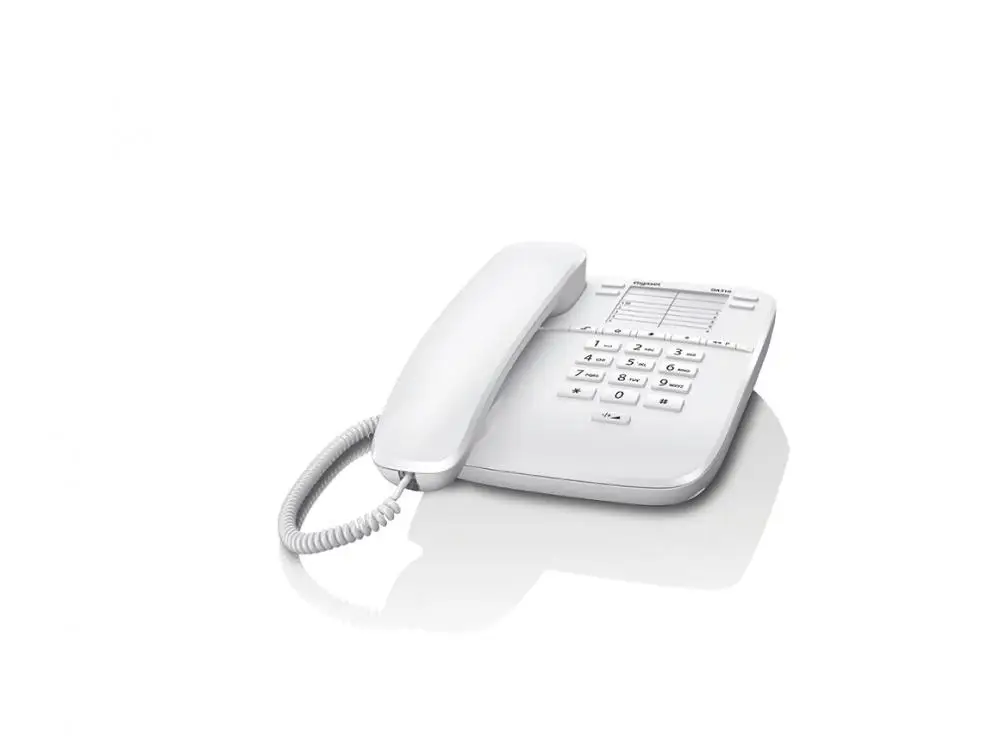 Corded telephone with 10 speed dial numbers GIGASET DA310 Black White colors