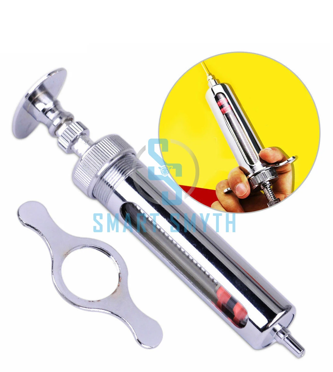 Metal Veterinary Syringe Injection Glass Sampler Livestock Stainless Steel Instruments