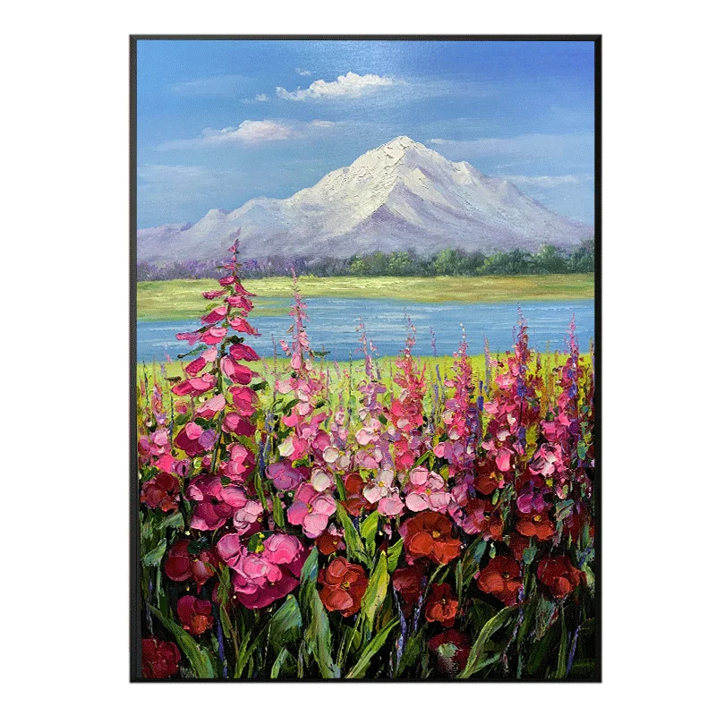 
Hot sale colorful abstract flower canvas oil painting wall decor art 