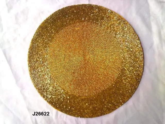 
Round Glass bead place mats with grass pattern other colours also available 