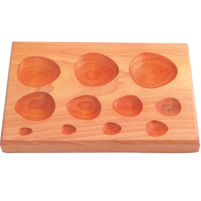 Wooden Pear Shaped Non Marring Dapping Doming plates Block with 11 Cavity Jewelry Making Metal Forming Shaping Tool