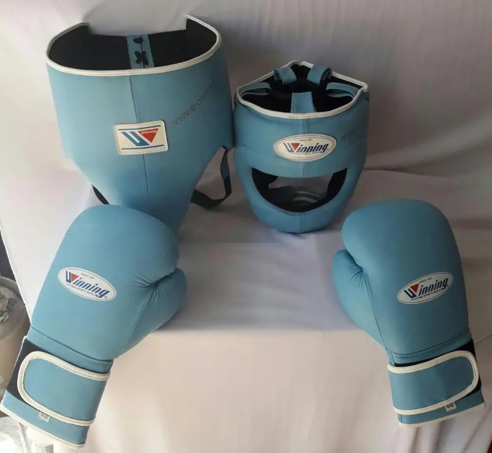 New Professional Winning Boxing Gloves Gear Leather Set  Punching Sparring Heavy Bag Kickboxing Training