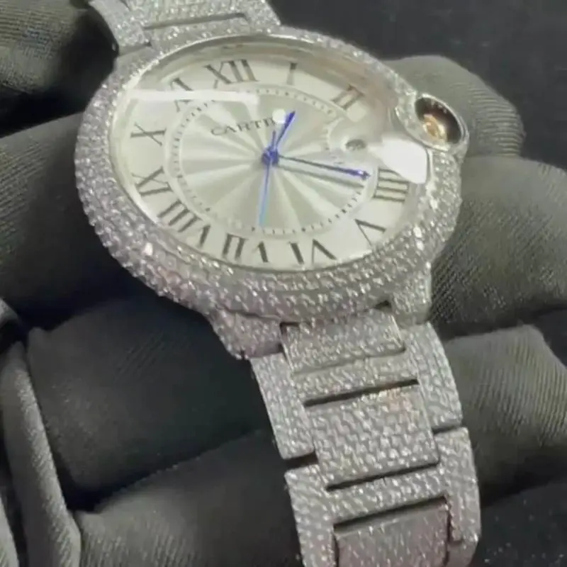 Индийское производство настоящие часы с натуральными бриллиантами классические высококачественные для мужчин и женщин распродажа