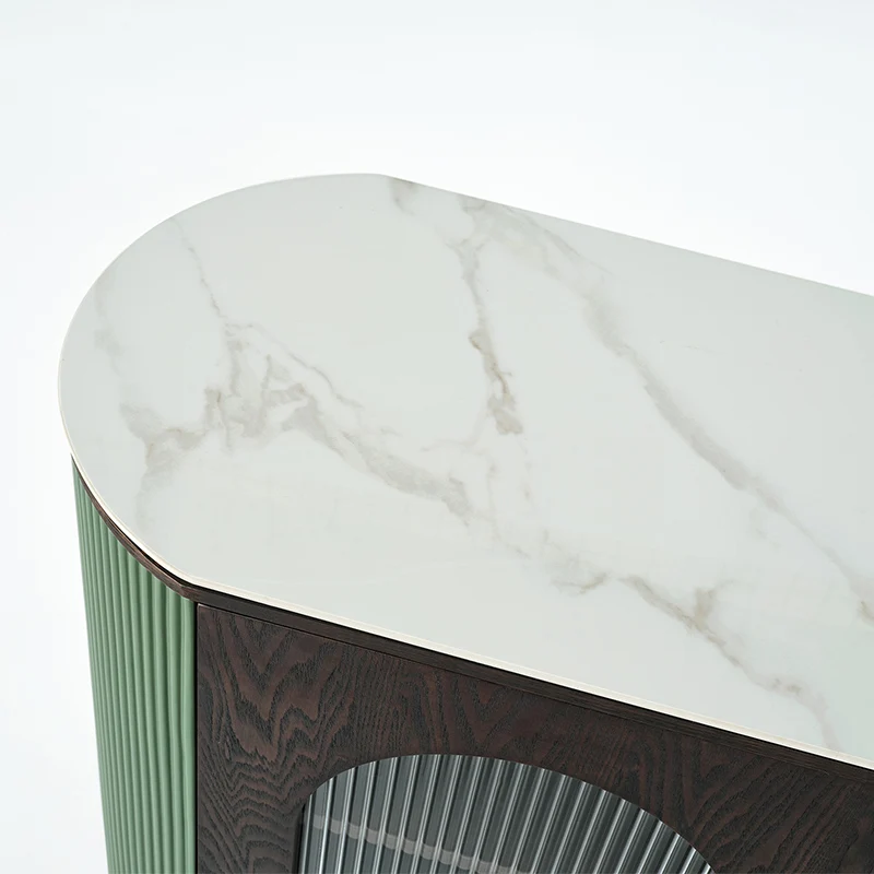 127606 quanu modern glass buffet table dining credenza buffets sideboards