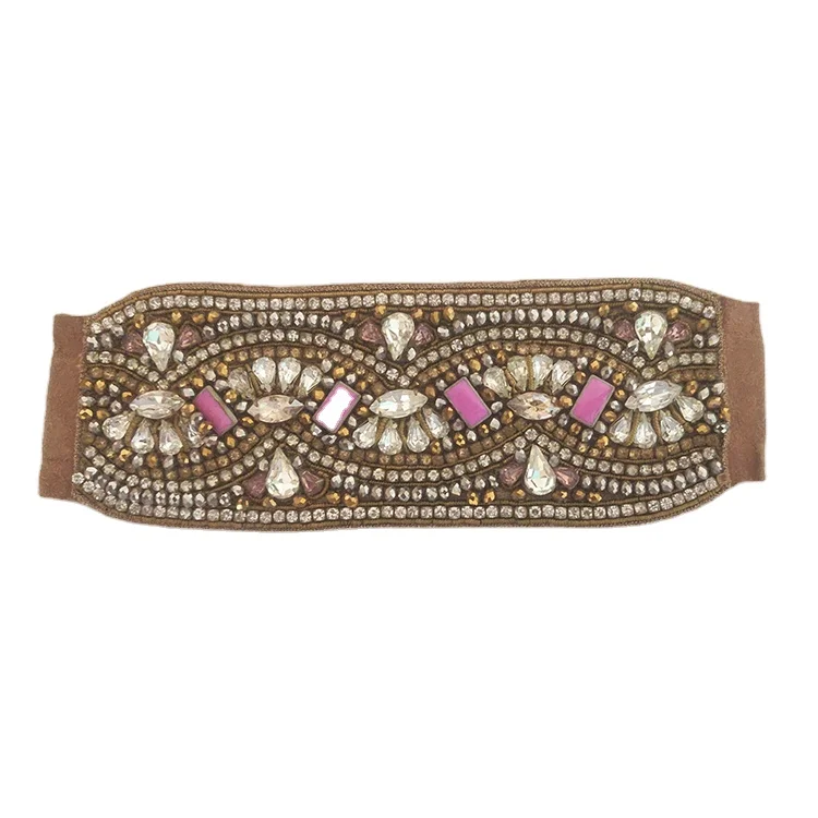 Latest Trendy Fashion Custom Brand Hand Embroidered Handmade Beads Made Women Wrist Cuff Bracelets at Least Price