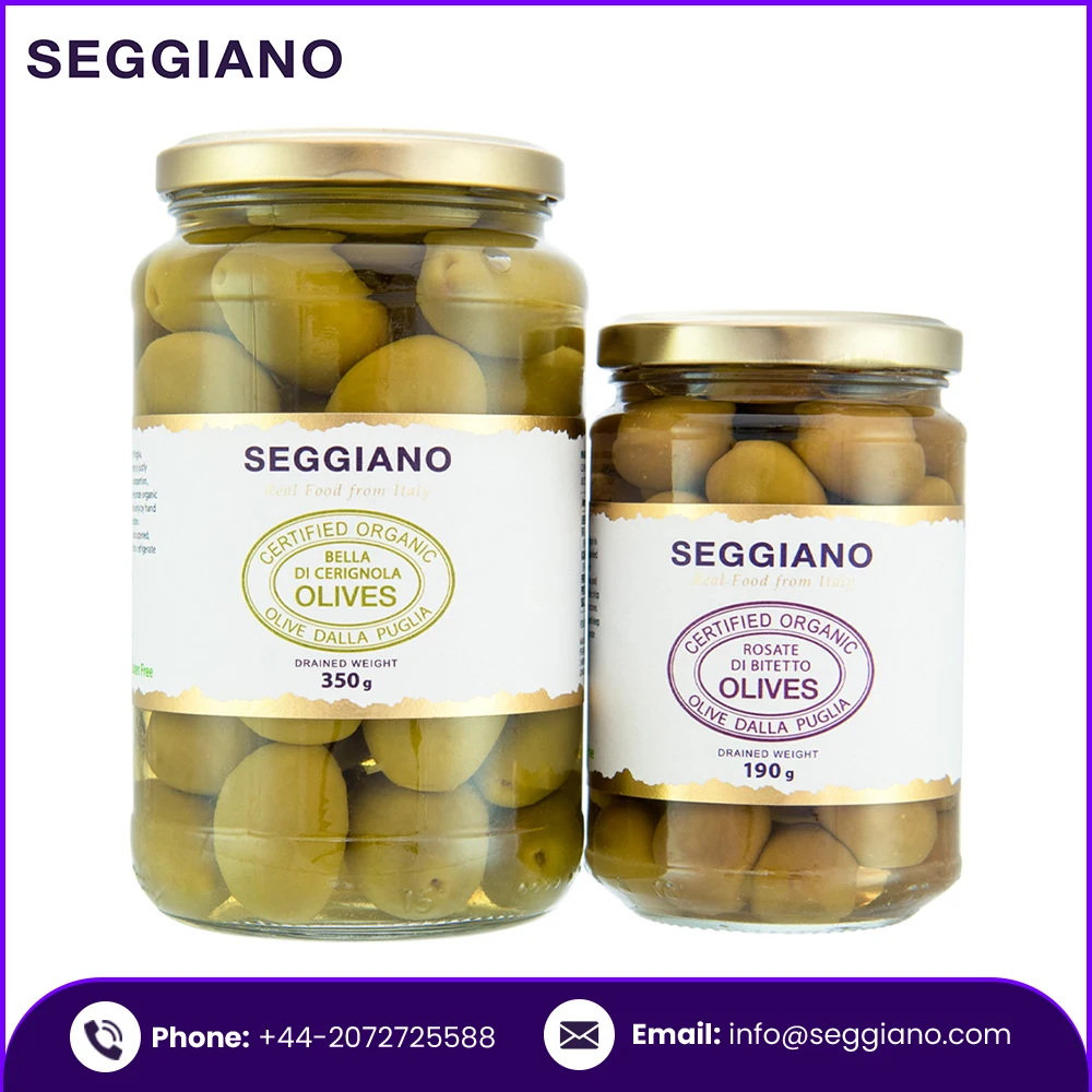 Wholesale Fresh Olives Supply Seggiano Organic Rosate di Bitteto Olives 190g