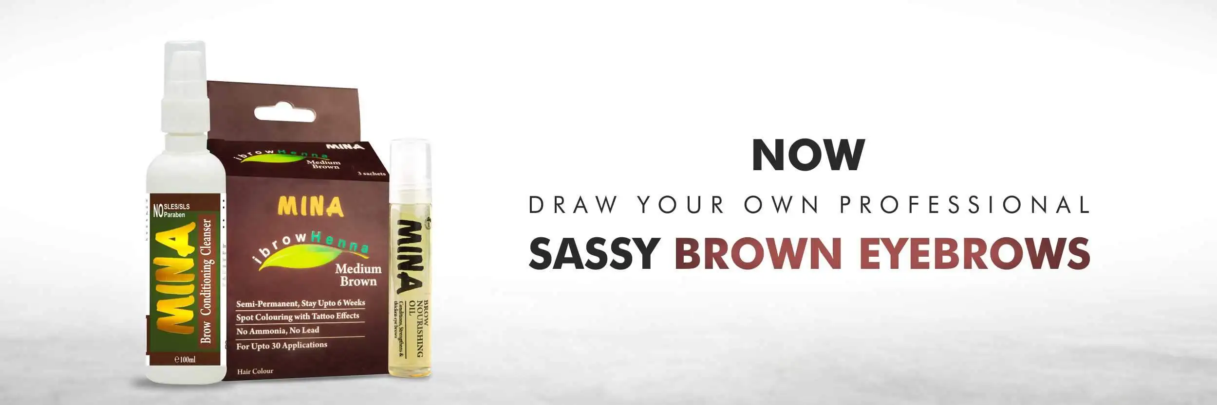 Medium Brown - Eyebrow Nourishing Oil 10 Ml + Eyebrow Cleanser Combo organic colour goodness of rajasthan