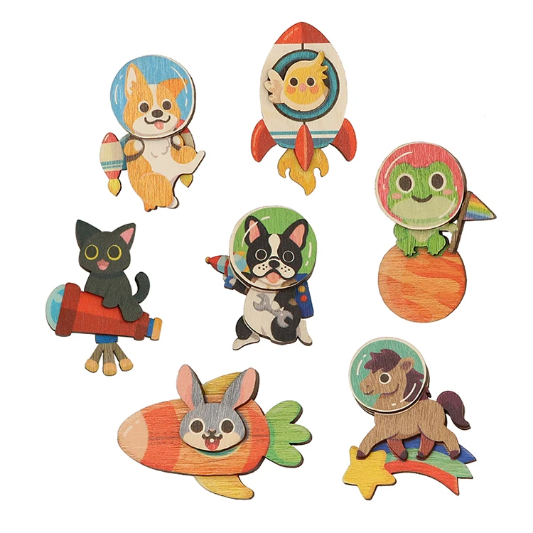 Pony Horse Rainbow Astronaut Wooden Fridge Magnet Promotional Gift