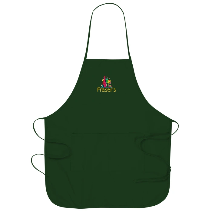 Cheap 130gsm OEM solid design V-neck side tie customized butcher kitchen baking children buckle Funny apron with slogan printed