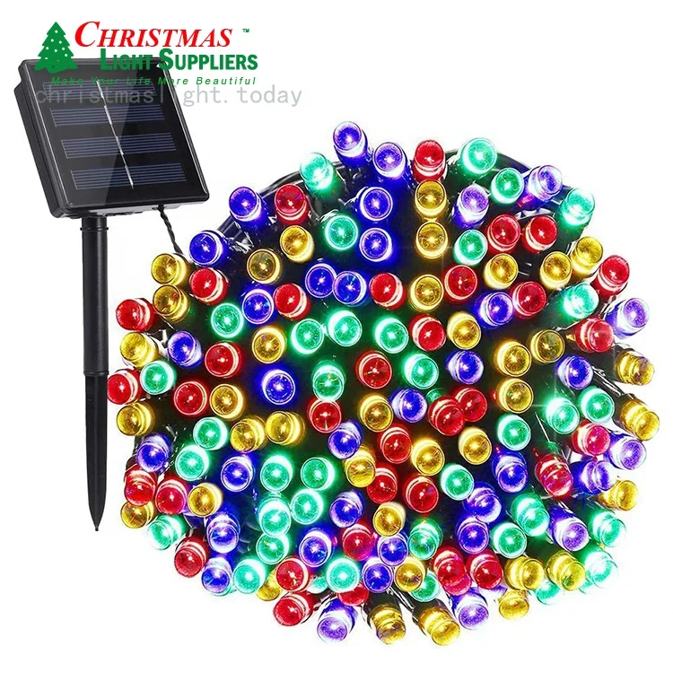LED solar string lights outdoor Multi colors 72ft 200 LED 8 Modes Waterproof Garlands Garden String Lights
