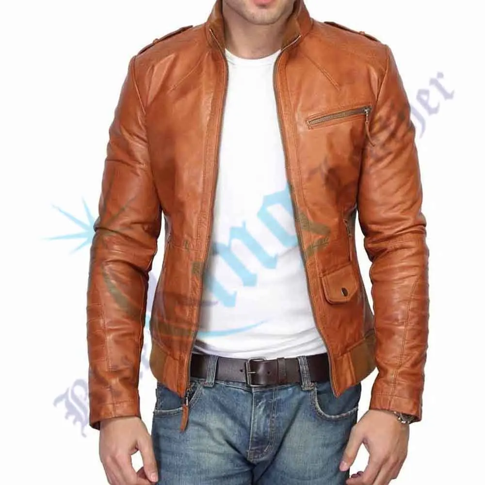 Кожаная мужская куртка из натуральной овечьей кожи Nappa зимняя новая черная