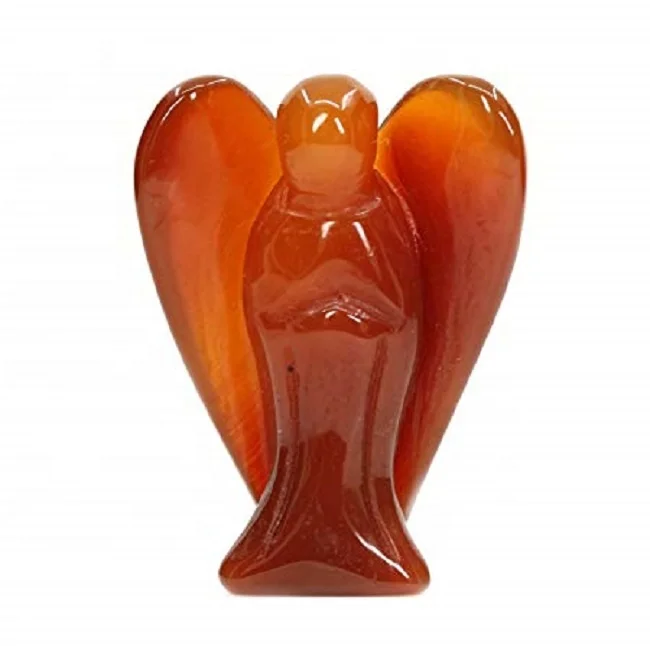 crystal angel Natural Red Carnelian stone angel Carved Natural Stone Figurine Jade Crystals angel Carved Polished