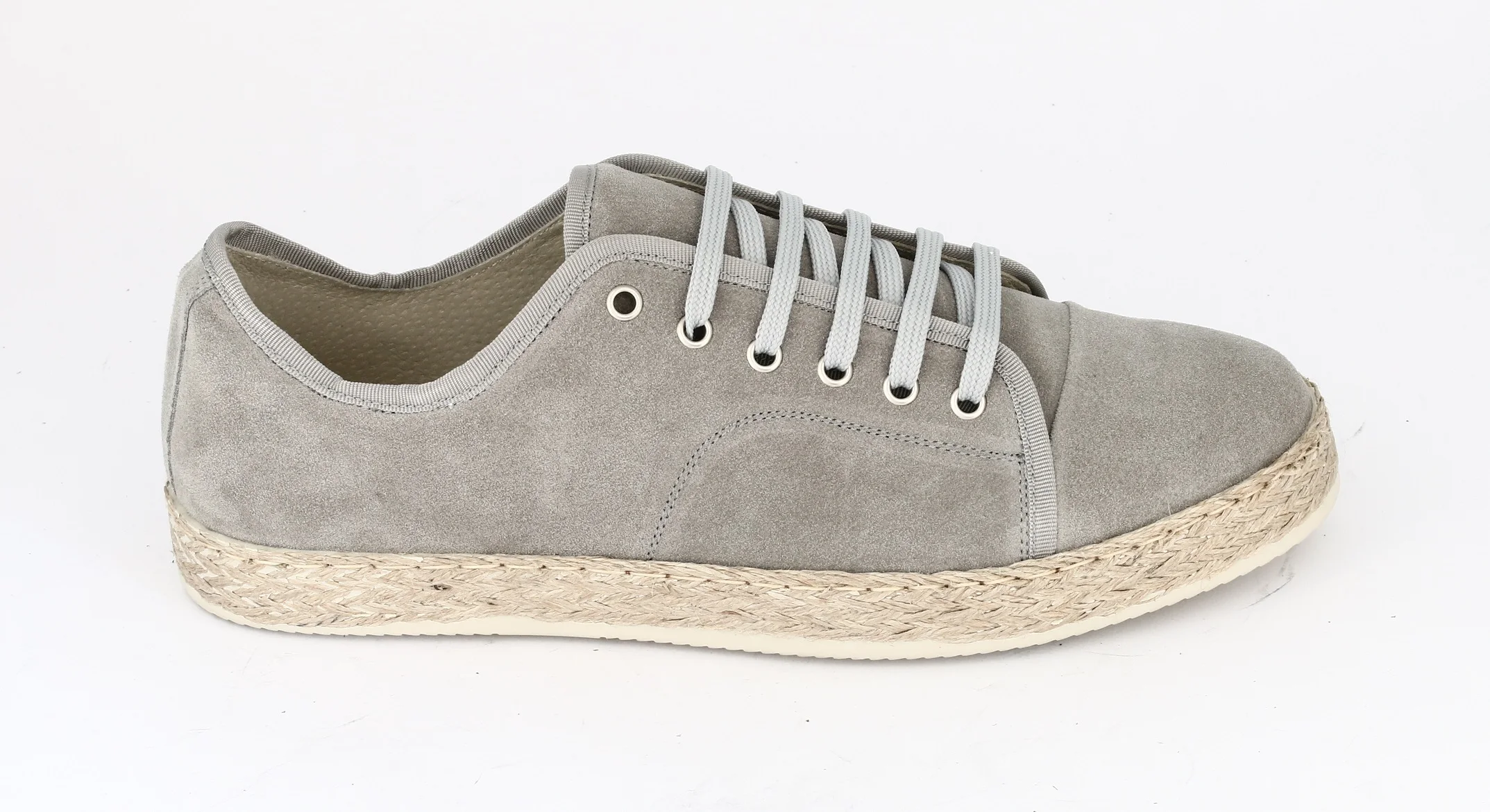 SUEDE SNEAKERS WITH BRAIDED ROPE APPLICATION