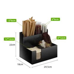 tea shop disposable paper cup organizer tea bag coffee condiments holder