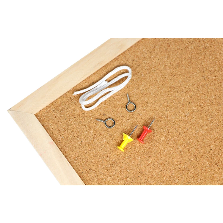 Hot sale factory supplier wood frame corkboard with push pin for school and office wood cork board