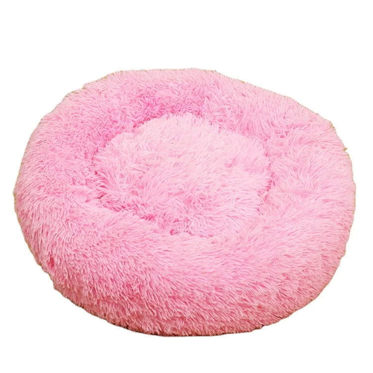 Warm winter round plush cat litter kennel removable and washable pet bed pet dog mattress pet mat
