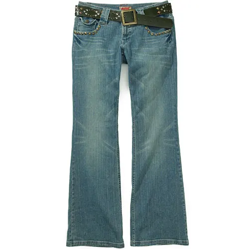 Factory Direct Supplies Custom Fashion Wide Leg Style Girls 5 Pockets Stretch denim jeans two back pockets have a variety studs