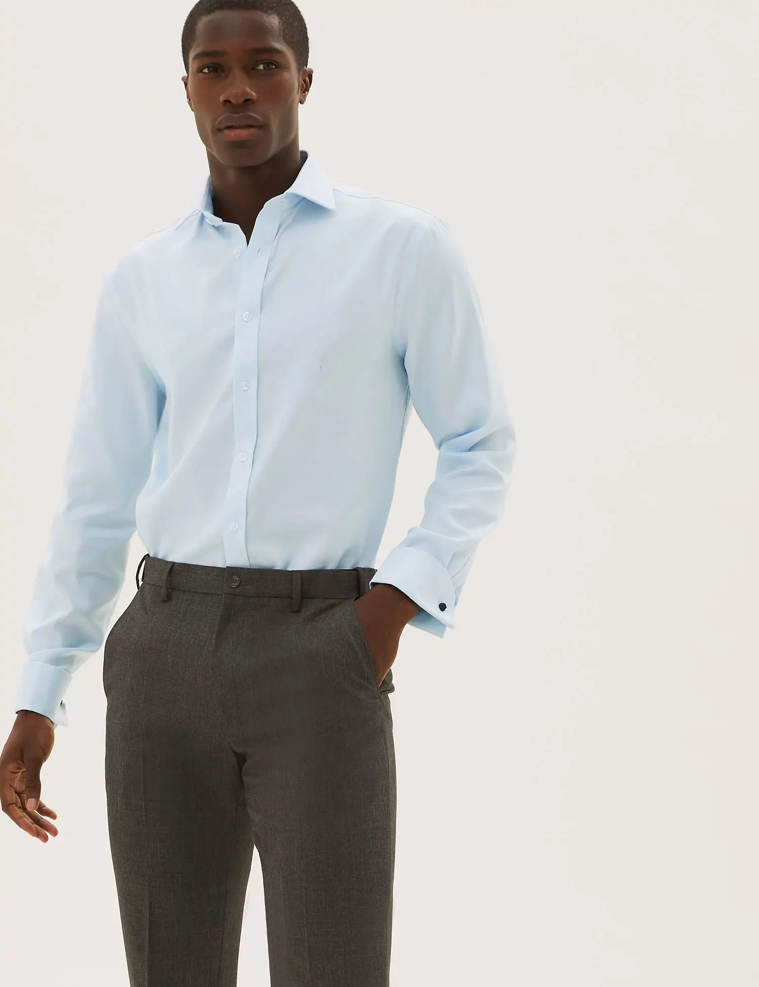 
Premium Quality Formal Business Pure Cotton Wrinkle Free Dress Long Sleeve Shirts For Men 