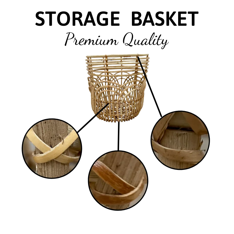 Set of 2 Large Rattan Baskets For Storage Laundy Eco-friendly Material From Vietnam