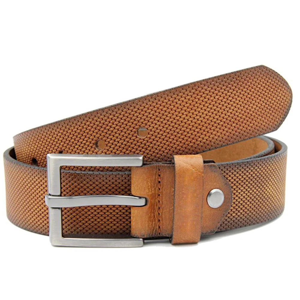 Super quality Brown color new style Genuine cow hide Leather belt for men Low price USA