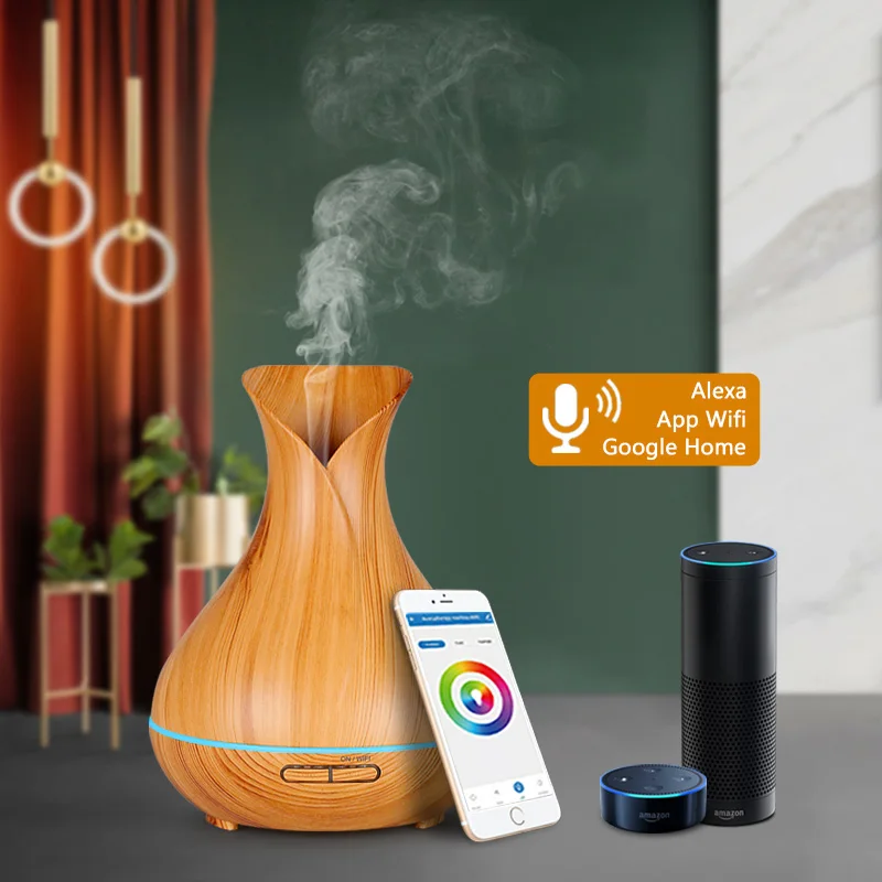 Dituo Smart WIFI version 7Color LED Ultrasonic Aroma Humidifier 400ML fragrance aromatherapy Scent commercial natural diffuser