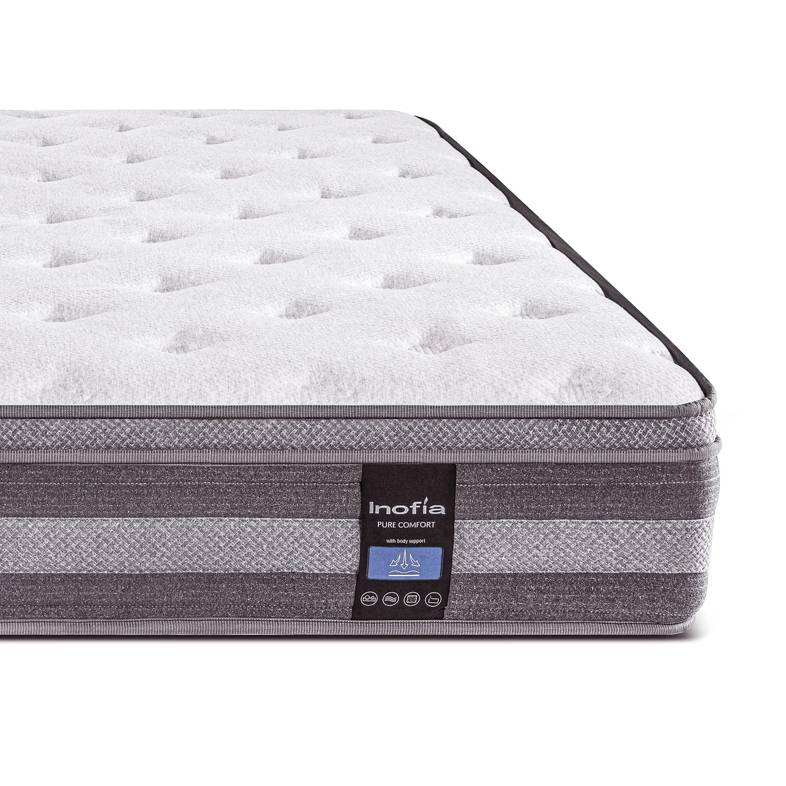 Medium Plush Natural Latex Comfort Airflow foam & Motion Isolating Pocket Coil Spring Mattress